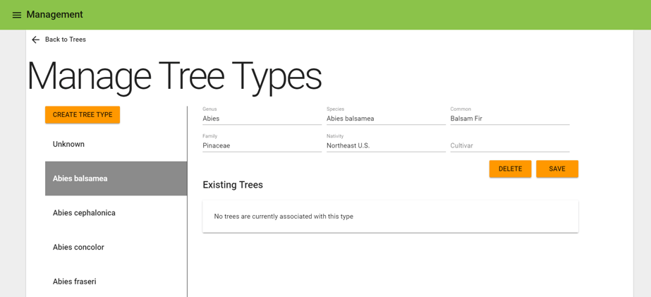 How to Add/Edit Tree Types in the Arboretum Module